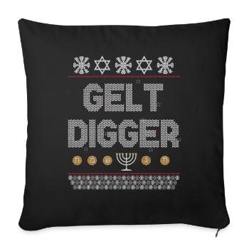 Drôle Gelt Digger Chanukah Hanukkah Gold Digger Gi - Housse de coussin décorative 45 x 45 cm - noir - Devant