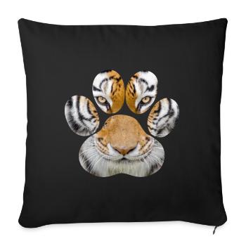 Oeil de tigre patte des animaux chat guépard léopard - Housse de coussin décorative 45 x 45 cm - noir - Devant
