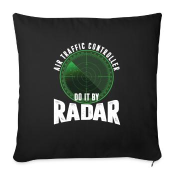 Contrôleur aérien radar Vintage - Housse de coussin décorative 45 x 45 cm - noir - Devant