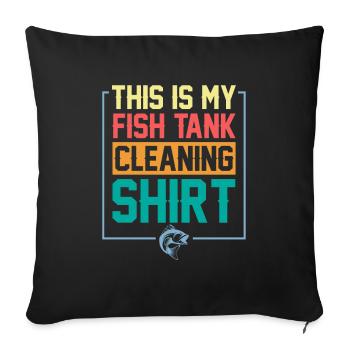 Ceci est mon cadeau d'aquarium marin aquariste de réservoir de poissons - Housse de coussin décorative 45 x 45 cm - noir - Devant