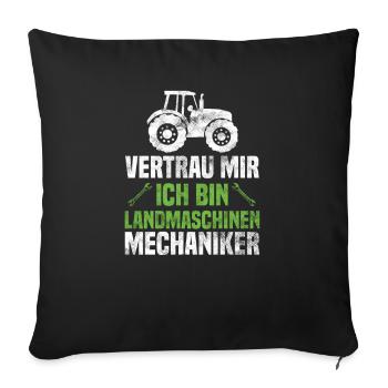 Agrar Landmaschinenmechaniker Agrarfahrzeug - Sofakissenbezug 45 x 45 cm - Schwarz - Vorne