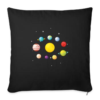 planètes J'aime ma planète Space Galaxy - Housse de coussin décorative 45 x 45 cm - noir - Devant