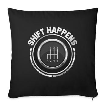 Le changement se produit Changement de vitesse - Housse de coussin décorative 45 x 45 cm - noir - Devant
