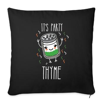 C'est Party Thym Herb Pun - Housse de coussin décorative 45 x 45 cm - noir - Devant