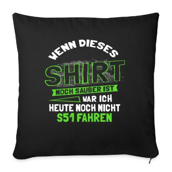 S51 Simson Fahrer Geschenk DDR Moped Sprüche - Sofakissenbezug 45 x 45 cm - Schwarz - Vorne