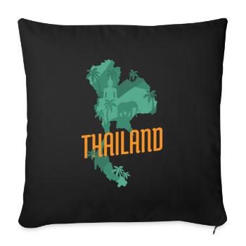 Voyageurs de voyage Elephant Country Tourist - Housse de coussin décorative 45 x 45 cm - noir - Devant