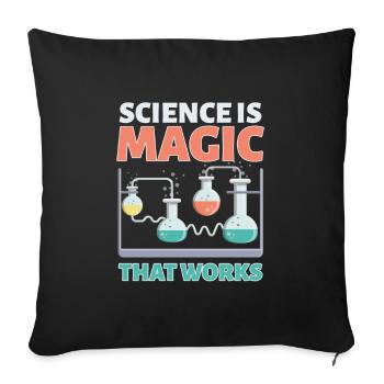 La science est magique Science Nerd - Housse de coussin décorative 45 x 45 cm - noir - Devant