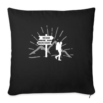 Traversée des Alpes E5 Meran Oberstdorf - Housse de coussin décorative 45 x 45 cm - noir - Devant