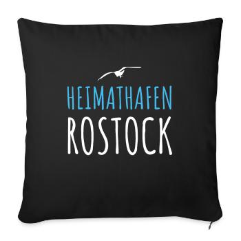 Heimathafen Rostock Rostocker Geschenkidee - Sofakissenbezug 45 x 45 cm - Schwarz - Vorne
