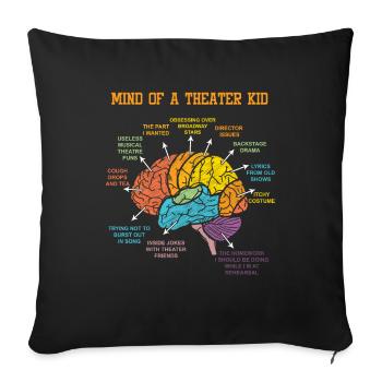 Acteur Brain Theatre Thater Actrice Actrice Cadeau - Housse de coussin décorative 45 x 45 cm - noir - Devant