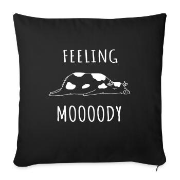 Changements d'humeur maussades Drôle de vache Drôle - Housse de coussin décorative 45 x 45 cm - noir - Devant