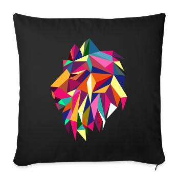 Trendy lion geometric African animal - Sofa pillowcase 17,3'' x 17,3'' (45 x 45 cm) - black - Front