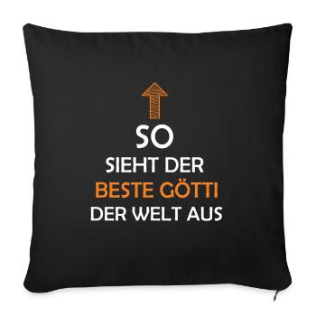 Bester Götti der Welt Firmgötti Taufgötti Geschenk - Sofakissenbezug 45 x 45 cm - Schwarz - Vorne