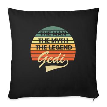 Gedi Firmgedi Taufgedi Geschenk Geditag - Sofakissenbezug 45 x 45 cm - Schwarz - Vorne