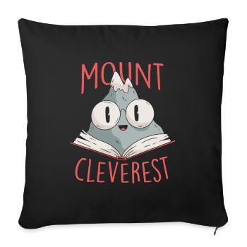 Mount Cleverest Bookworms Readers Nerds Gift - Sofa pillowcase 17,3'' x 17,3'' (45 x 45 cm) - black - Front