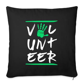 Bénévoles Bénévoles Bénévolat Sauvetage Charité - Housse de coussin décorative 45 x 45 cm - noir - Devant