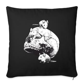 Skull Rat Mouse Mice Rodent Animal Pet Gift - Sofa pillowcase 17,3'' x 17,3'' (45 x 45 cm) - black - Front