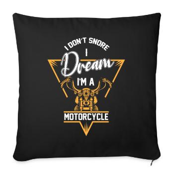 Je ne ronfle pas, je suis un motard - Housse de coussin décorative 45 x 45 cm - noir - Devant
