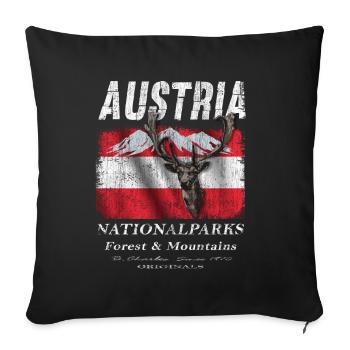 Austria Hirsch Austria Flag Gift - Sofa pillowcase 17,3'' x 17,3'' (45 x 45 cm) - black - Front