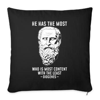 Il a le graphique le plus de citation de philosophie de Diogène - Housse de coussin décorative 45 x 45 cm - noir - Devant