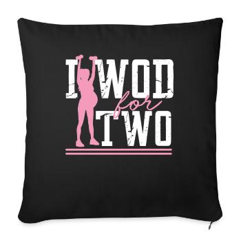 Je WOD For Two Pregnancy Workout Buddy Maternity - Housse de coussin décorative 45 x 45 cm - noir - Devant