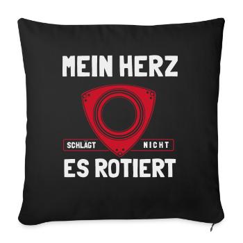Wankelmotor, Kreiskolbenmotor Geschenk Oldtimer - Sofakissenbezug 45 x 45 cm - Schwarz - Vorne