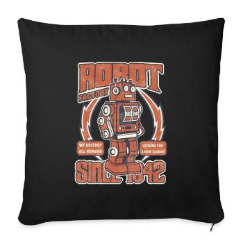 Robot Factory Robots Technology Gift - Sofa pillowcase 17,3'' x 17,3'' (45 x 45 cm) - black - Front