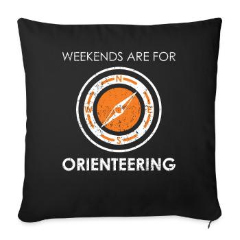 Les week-ends sont pour la conception d'orientation - Housse de coussin décorative 45 x 45 cm - noir - Devant