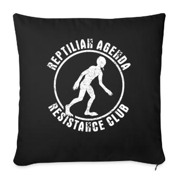 Reptilian Agenda Résistance Lizard People - Housse de coussin décorative 45 x 45 cm - noir - Devant
