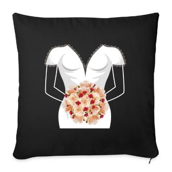 Wedding dress bridal shower design for the bride - Sofa pillowcase 17,3'' x 17,3'' (45 x 45 cm) - black - Front
