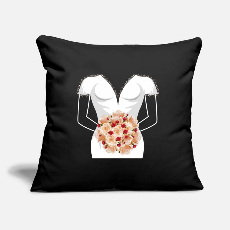 Conception de douche nuptiale de robe de mariée pour la mariée Housse de coussin décorative 45 x 45 cm