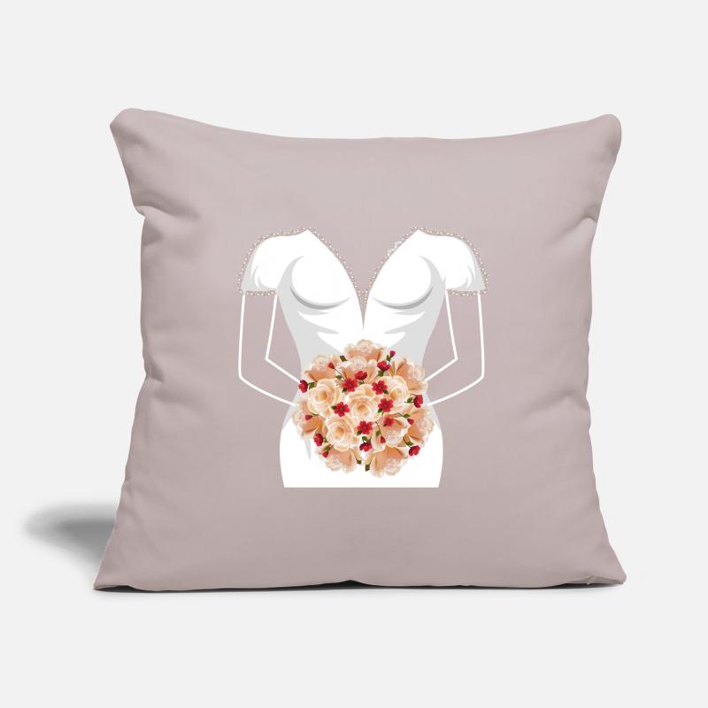 Conception de douche nuptiale de robe de mariée pour la mariée Housse de coussin décorative 45 x 45 cm