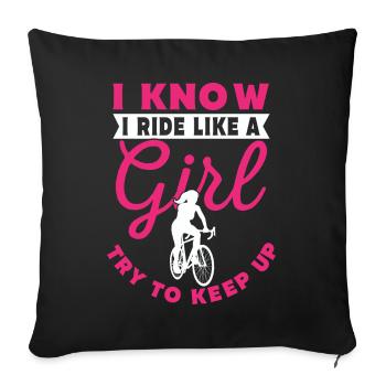 Racing bike saying for the racing cyclist - Sofa pillowcase 17,3'' x 17,3'' (45 x 45 cm) - black - Front