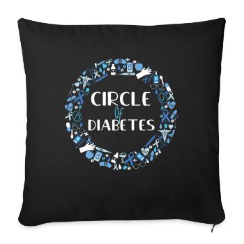 Circle Of Diabetes Type 1 Diabetes Awareness - Sofa pillowcase 17,3'' x 17,3'' (45 x 45 cm) - black - Front