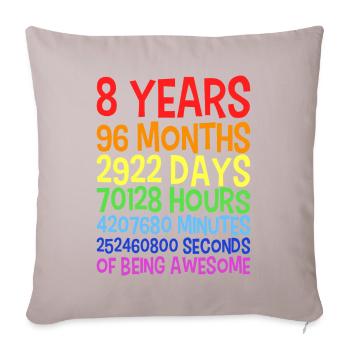 8 year old birthday present for the 8th birthday - Sofa pillowcase 17,3'' x 17,3'' (45 x 45 cm) - light taupe - Front