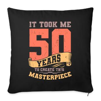 Cadeau pour le 50e anniversaire d’un homme de 50 ans - Housse de coussin décorative 45 x 45 cm - noir - Devant