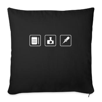 Journalism Writer Journalists Journalist Reporter - Sofa pillowcase 17,3'' x 17,3'' (45 x 45 cm) - black - Front