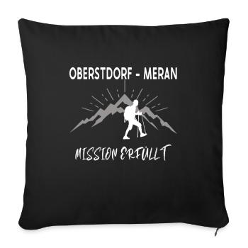 Fernwanderweg E5 Oberstdorf Meran Design - Sofakissenbezug 45 x 45 cm - Schwarz - Vorne