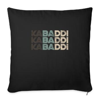 Kabaddi Vintage Match Kapaddi Game Chadukudu - Housse de coussin décorative 45 x 45 cm - noir - Devant