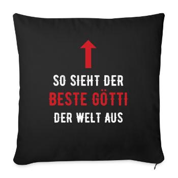 Bester Götti der Welt Firmgötti Taufgötti Geschenk - Sofakissenbezug 45 x 45 cm - Schwarz - Vorne