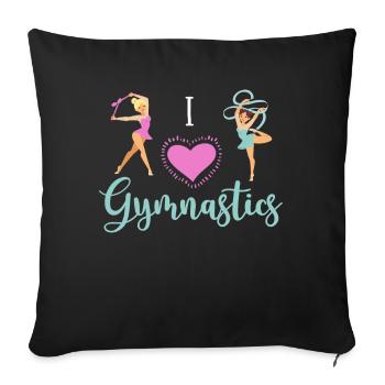 Rhythmic gymnastics gift athlete - Sofa pillowcase 17,3'' x 17,3'' (45 x 45 cm) - black - Front