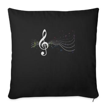 Instrument de musique musicien coloré Notes de musique - Housse de coussin décorative 45 x 45 cm - noir - Devant