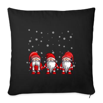Christmas gnomes - Sofa pillowcase 17,3'' x 17,3'' (45 x 45 cm) - black - Front