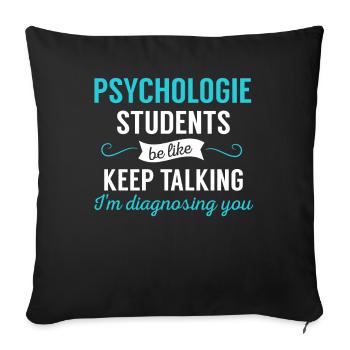Psychologie disant étudiant en psychologie - Housse de coussin décorative 45 x 45 cm - noir - Devant