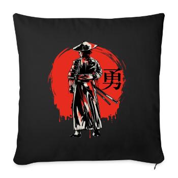 Japanese Samurai Bushido Warrior Miyamoto Musashi - Sofa pillowcase 17,3'' x 17,3'' (45 x 45 cm) - black - Front