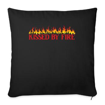 Funny Kissed By Fire Redhead Ginger Red Hair Quote - Sofa pillowcase 17,3'' x 17,3'' (45 x 45 cm) - black - Front