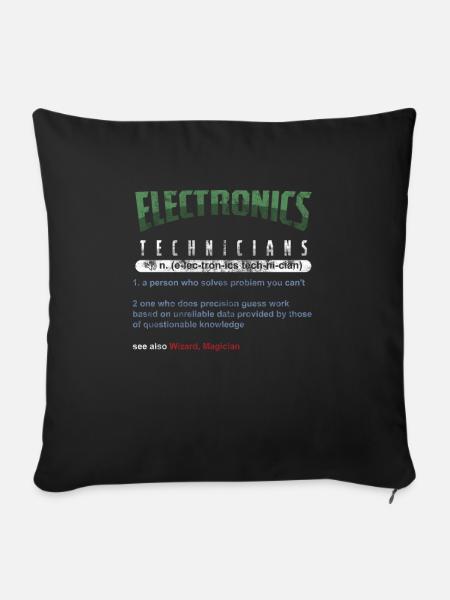 Technisches Geschenk für Elektroniker - Sofakissenbezug 45 x 45 cm - Schwarz