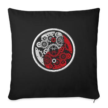 Tournevis ingénieur mécanicien Yin Yang Harmony - Housse de coussin décorative 45 x 45 cm - noir - Devant