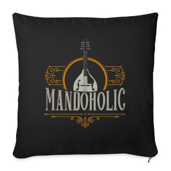 Mandolin Player, Bluegrass Music - Sofa pillowcase 17,3'' x 17,3'' (45 x 45 cm) - black - Front