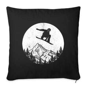 Snowboard tricks design for freestyle snowboarders - Sofa pillowcase 17,3'' x 17,3'' (45 x 45 cm) - black - Front